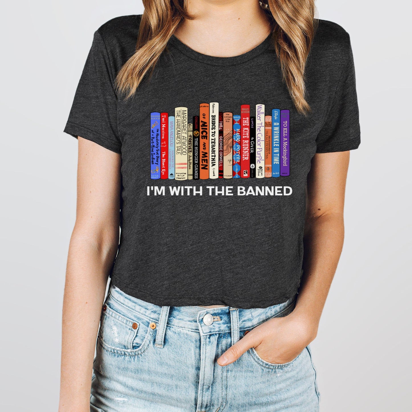 I'm With The Banned | Banned Books Shirt | Librarian Shirt | Teacher Shirt | Unisex Super Soft Premium Graphic T-Shirt