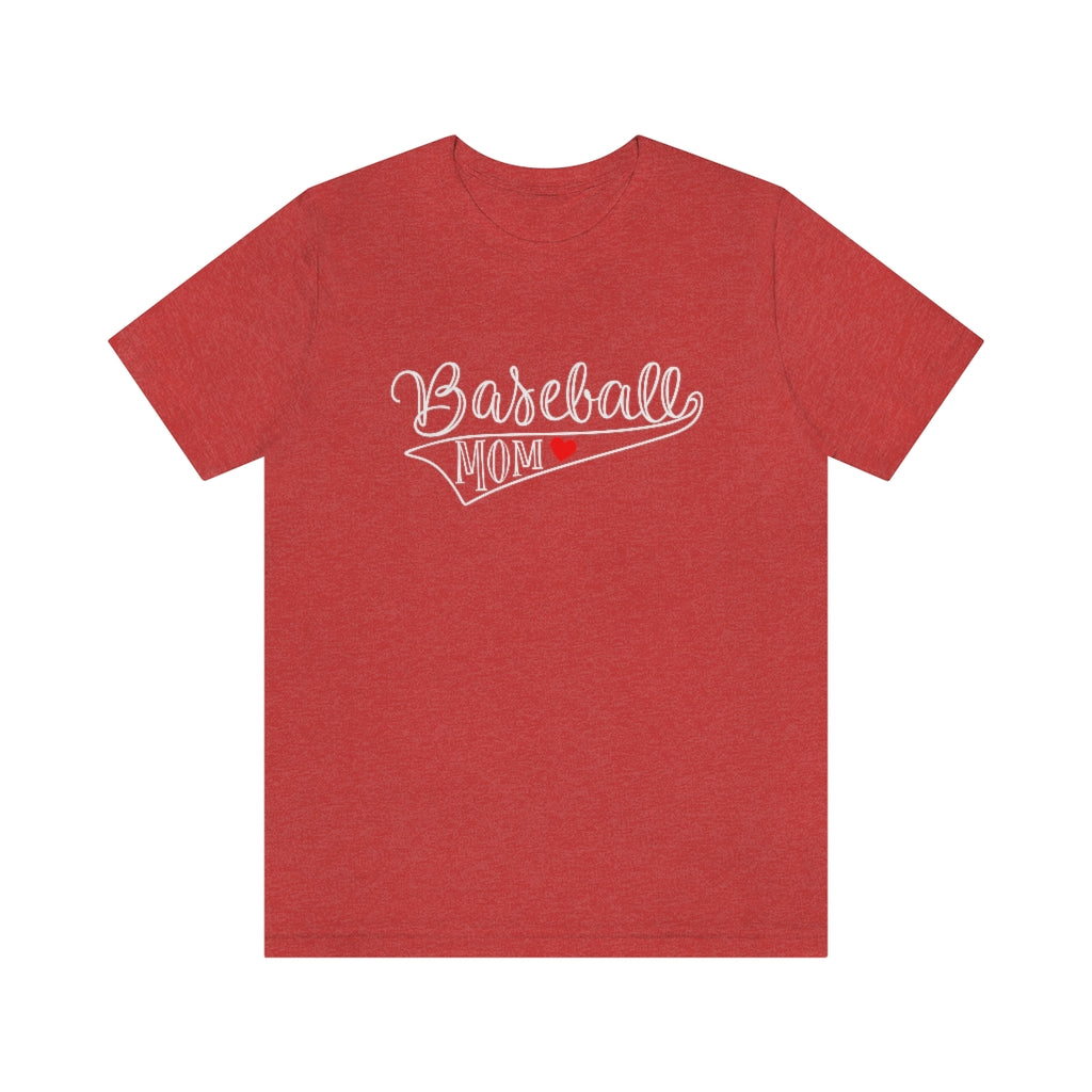 Baseball Mom Heart Graphic T-Shirt