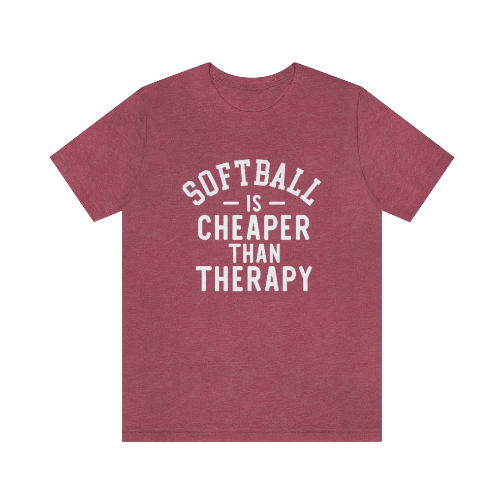 Softball Is Cheaper Than Therapy Graphic T-Shirt
