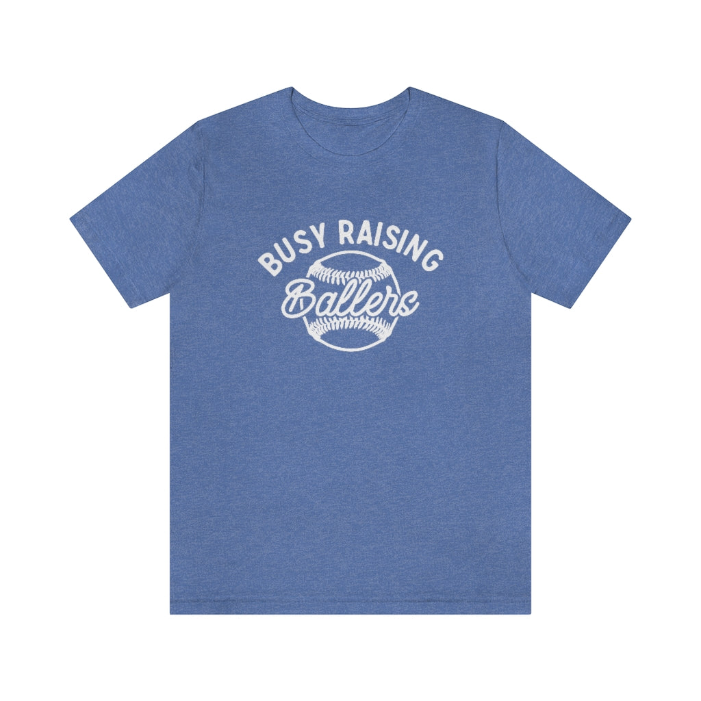Busy Raising Ballers Baseball & Softball Mom Shirt