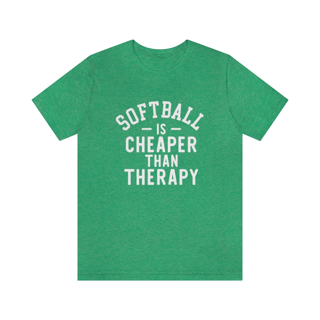 Softball Is Cheaper Than Therapy Graphic T-Shirt