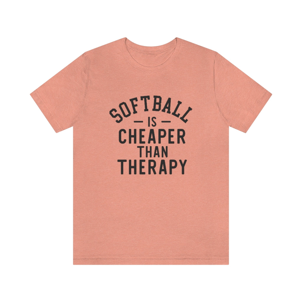 Softball Is Cheaper Than Therapy Graphic T-Shirt