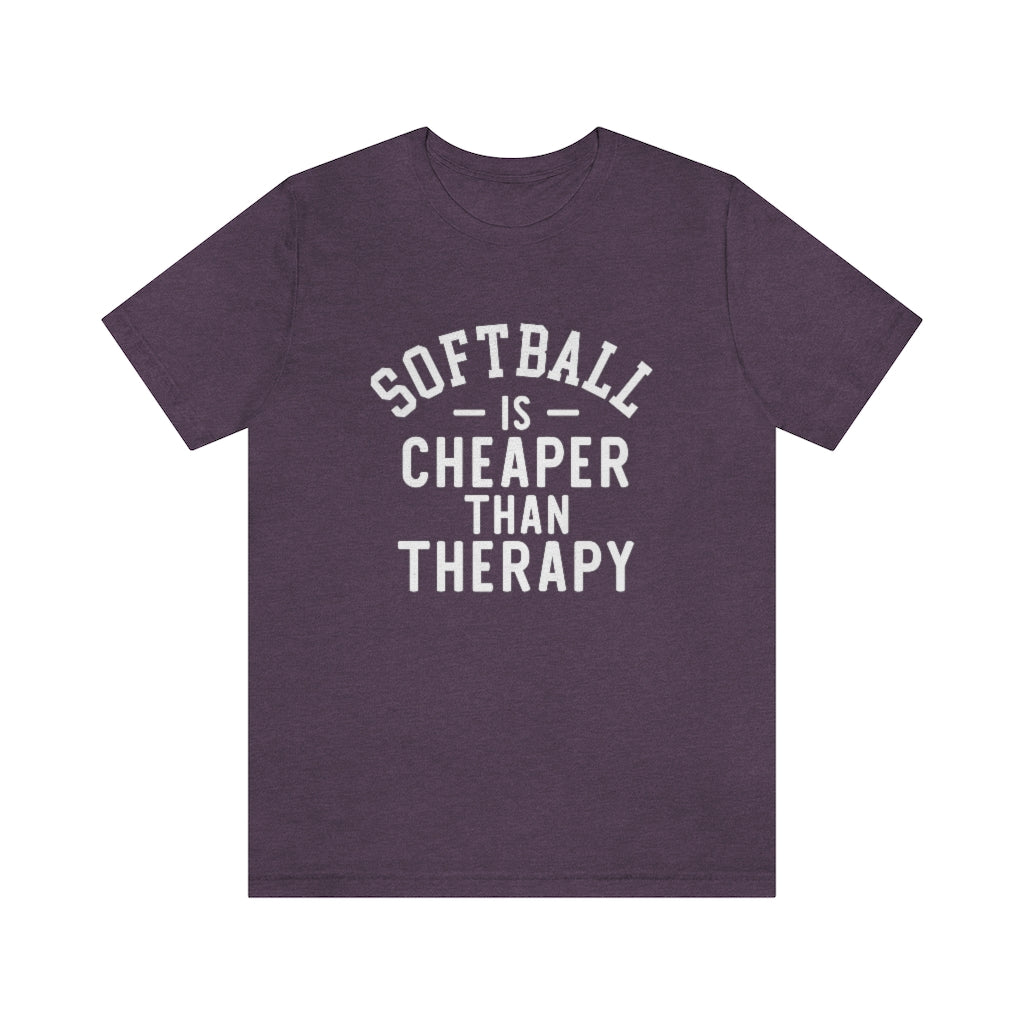 Softball Is Cheaper Than Therapy Graphic T-Shirt
