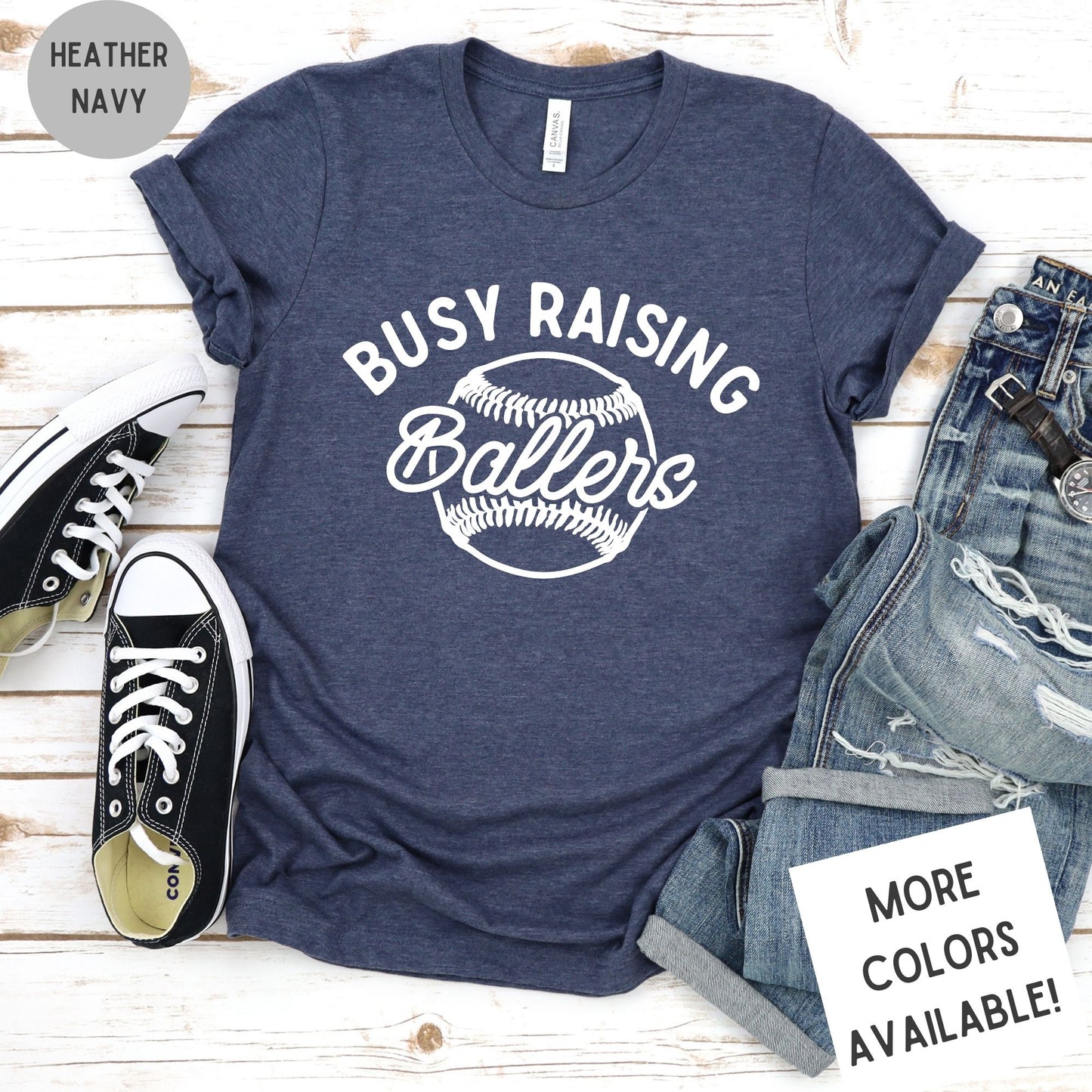 Busy Raising Ballers Baseball & Softball Mom Shirt