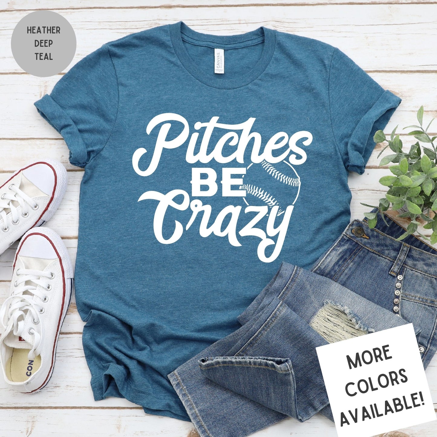 Pitches Be Crazy Baseball & Softball Graphic T-Shirt