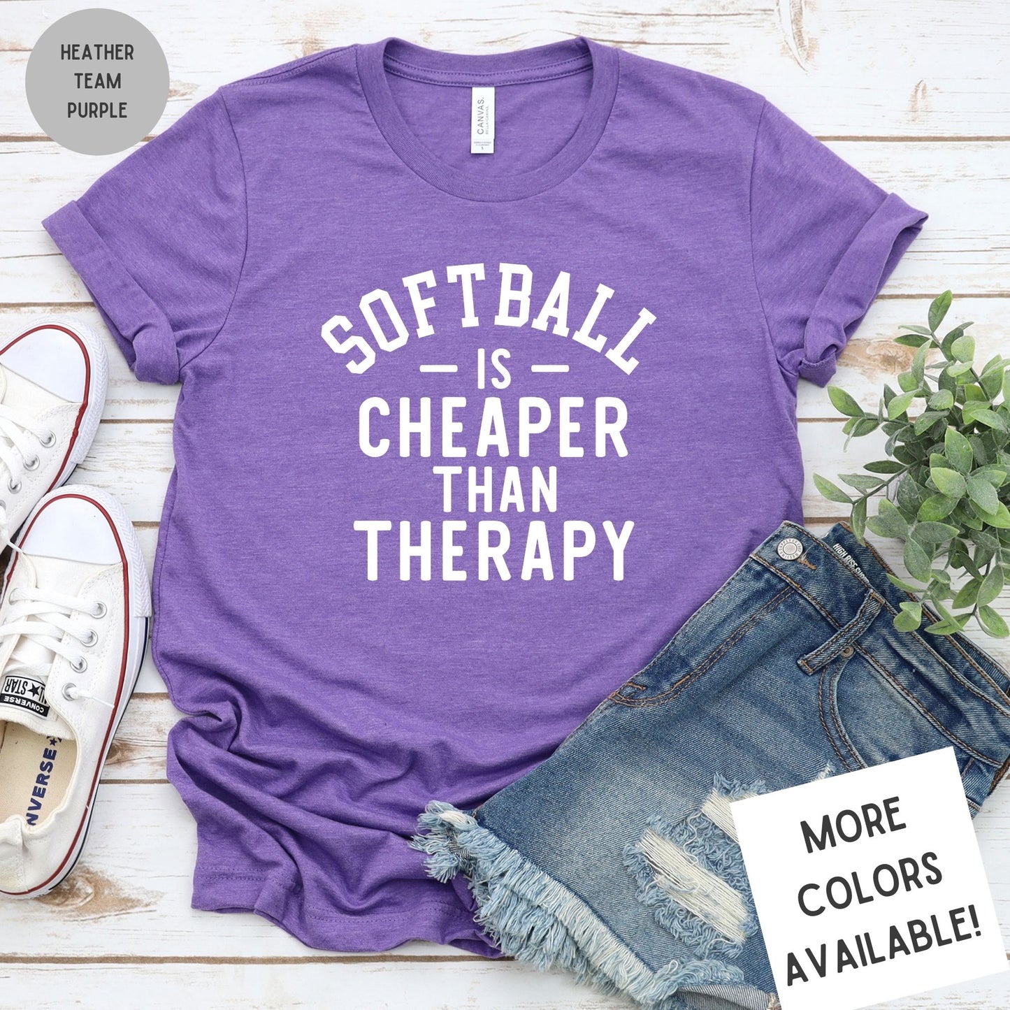 Softball Is Cheaper Than Therapy Graphic T-Shirt
