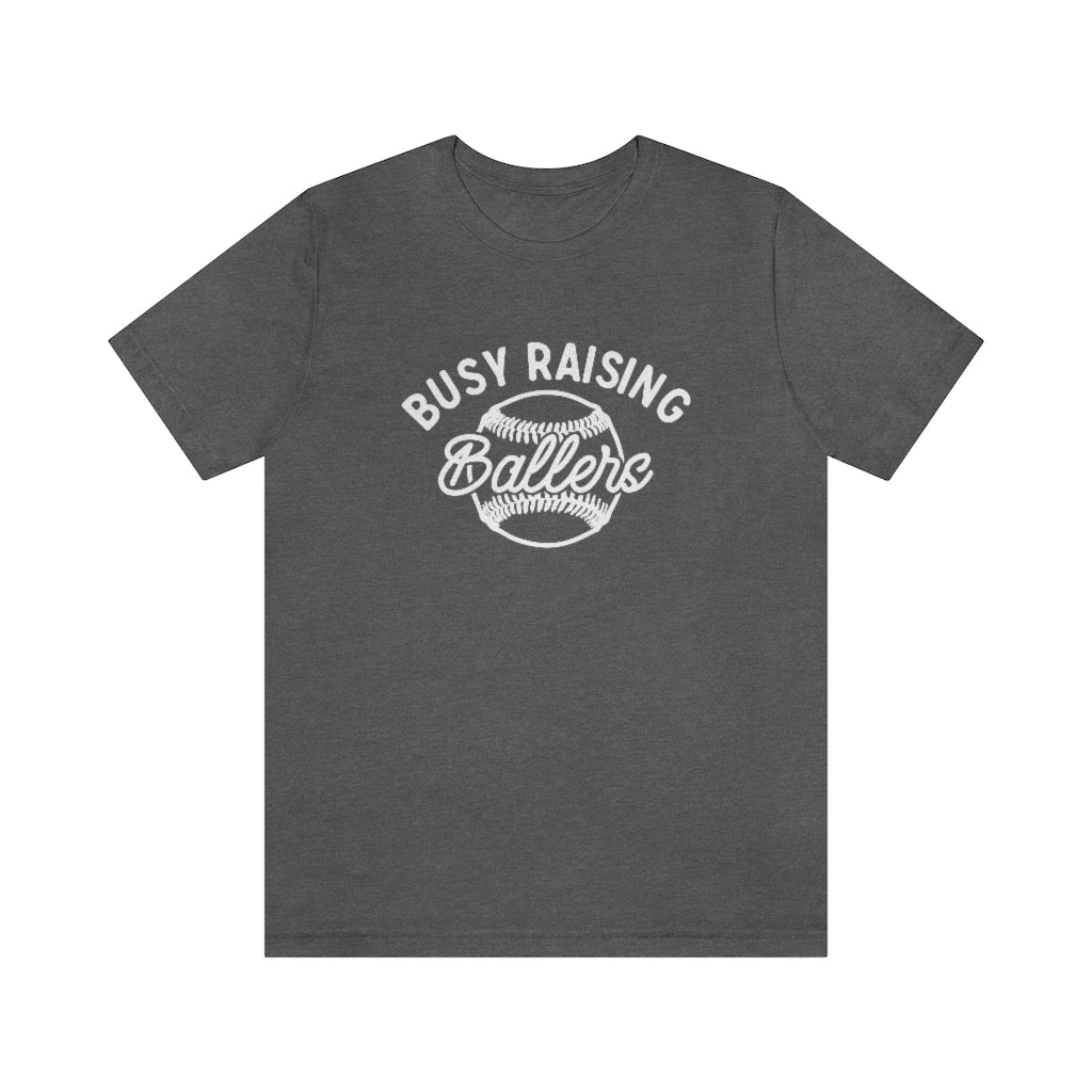 Busy Raising Ballers Baseball & Softball Mom Shirt