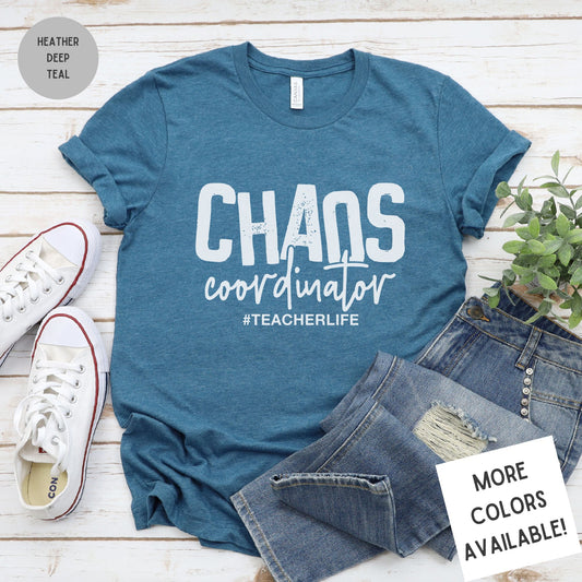 Chaos Coordinator Teacher Life Graphic T-Shirt