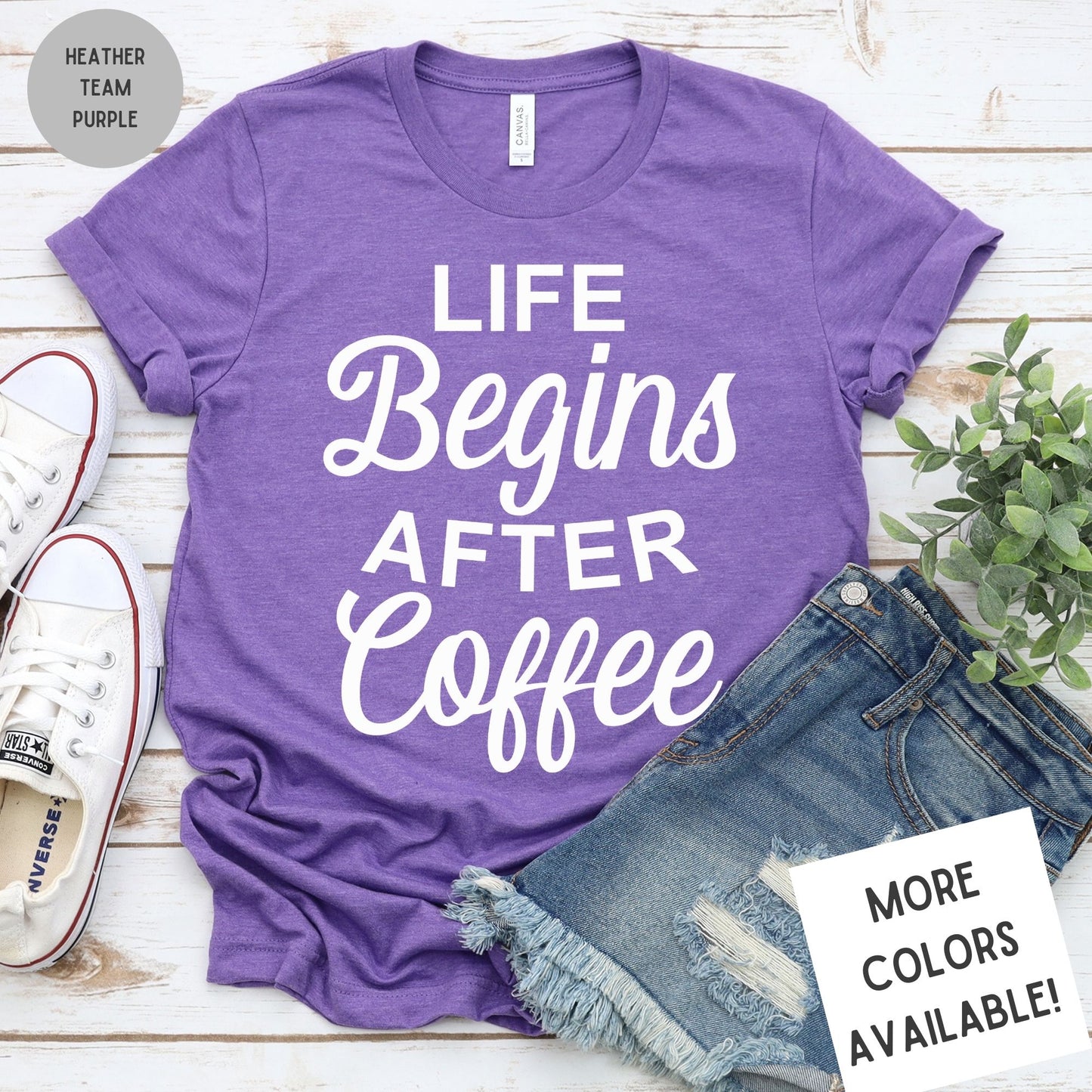 Life Begins After Coffee Funny Graphic T-Shirt
