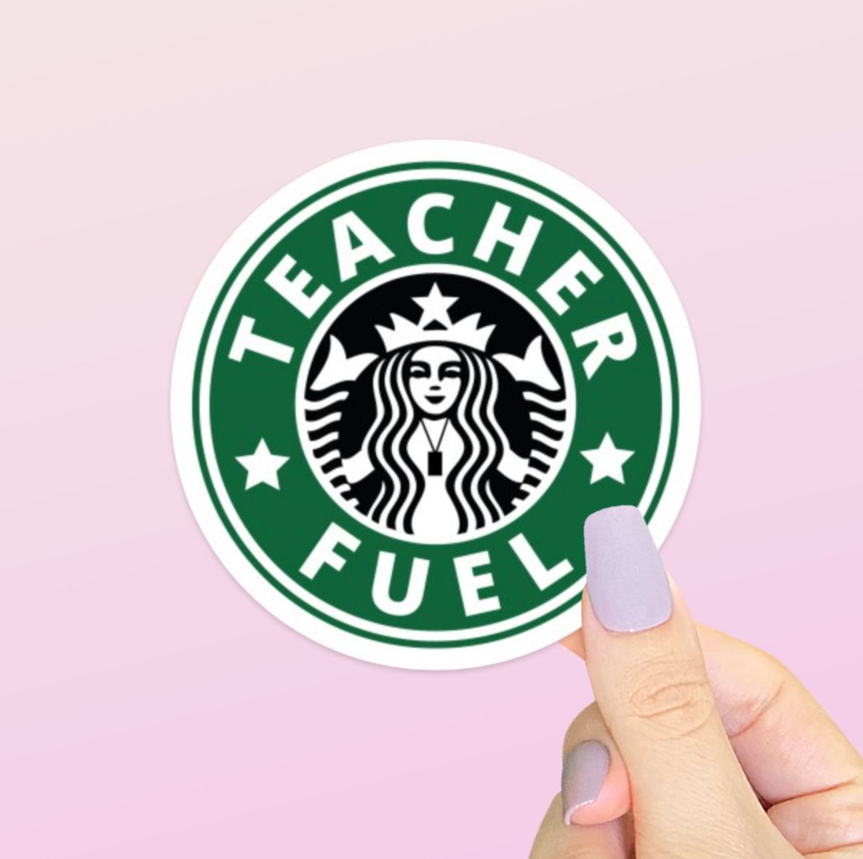 Starbucks Teacher Fuel Coffee Sticker | Water Bottle Sticker | Laptop Sticker | Planner Sticker