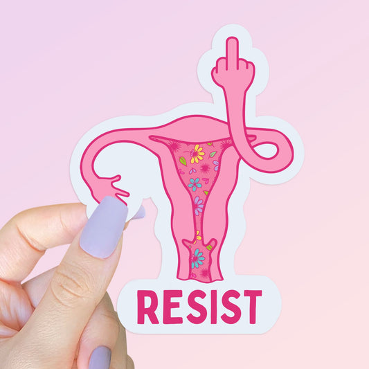 Angry Uterus Middle Finger Sticker | Pro Choice Sticker | Pro Roe Sticker | Water Bottle Sticker | Laptop Sticker | Planner Sticker