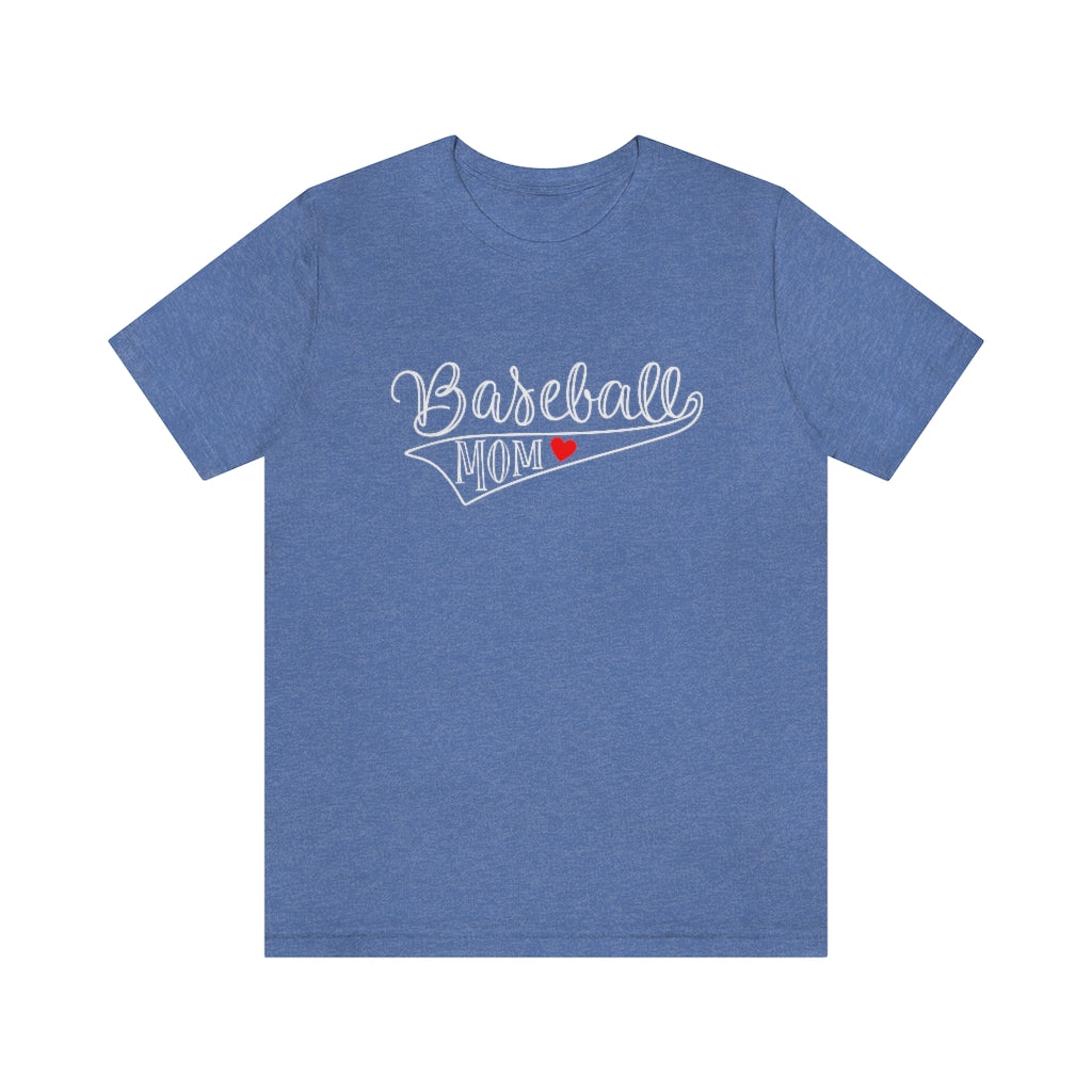 Baseball Mom Heart Graphic T-Shirt