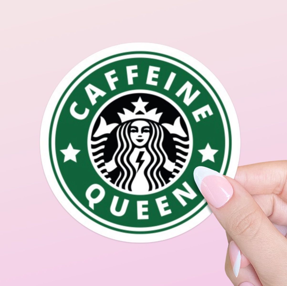 Starbucks Caffeine Queen Coffee Sticker | Funny Sticker | Water Bottle Sticker | Laptop Sticker | Planner Sticker
