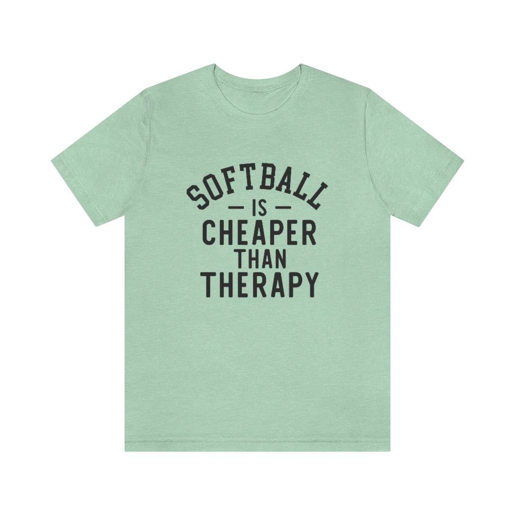 Softball Is Cheaper Than Therapy Graphic T-Shirt